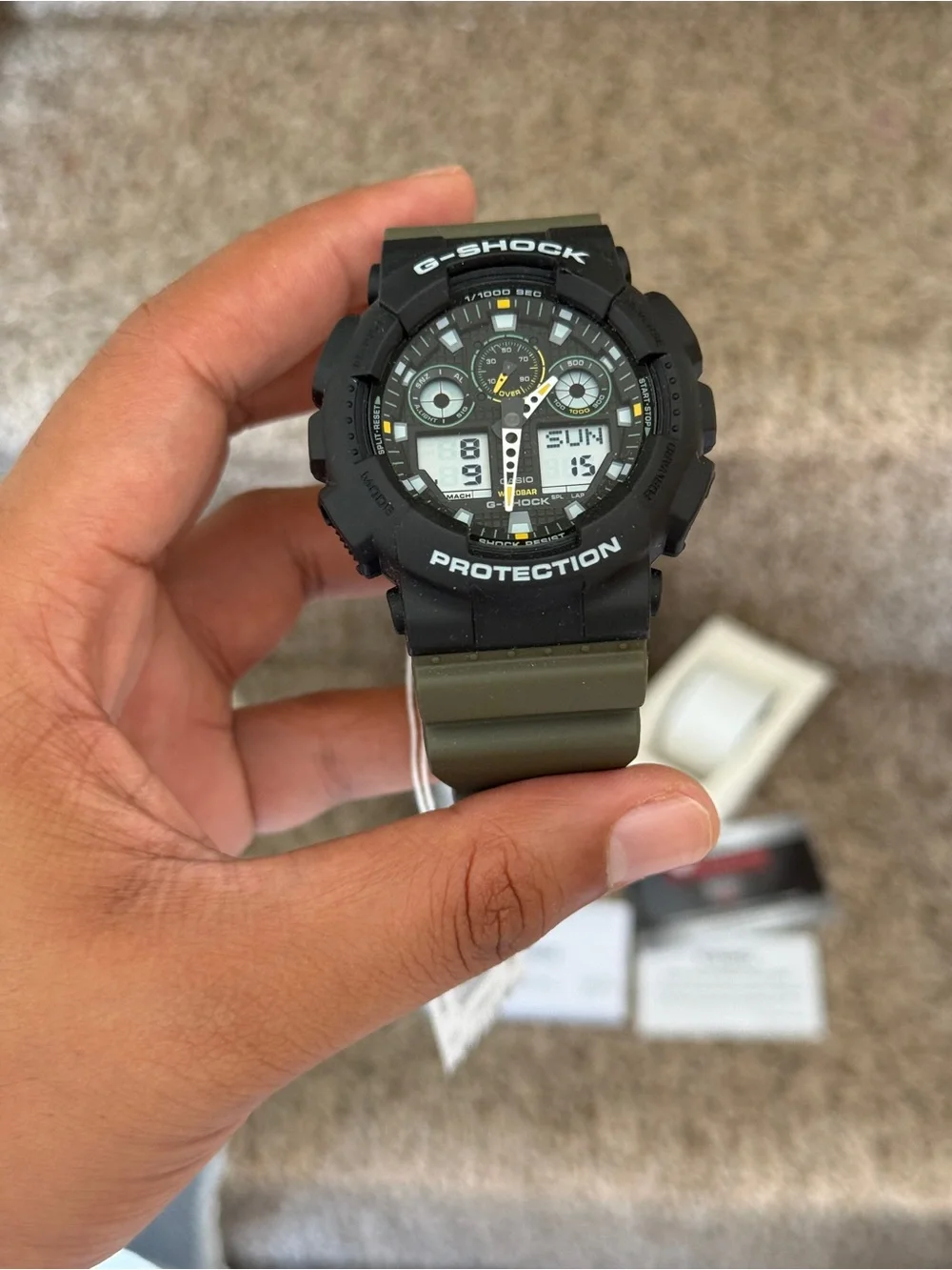G-Shock Men's Casio Black & Olive Analog Digital Watch